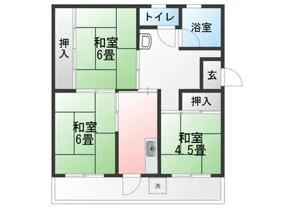 井田ハイツ(3DK/2階)の間取り写真