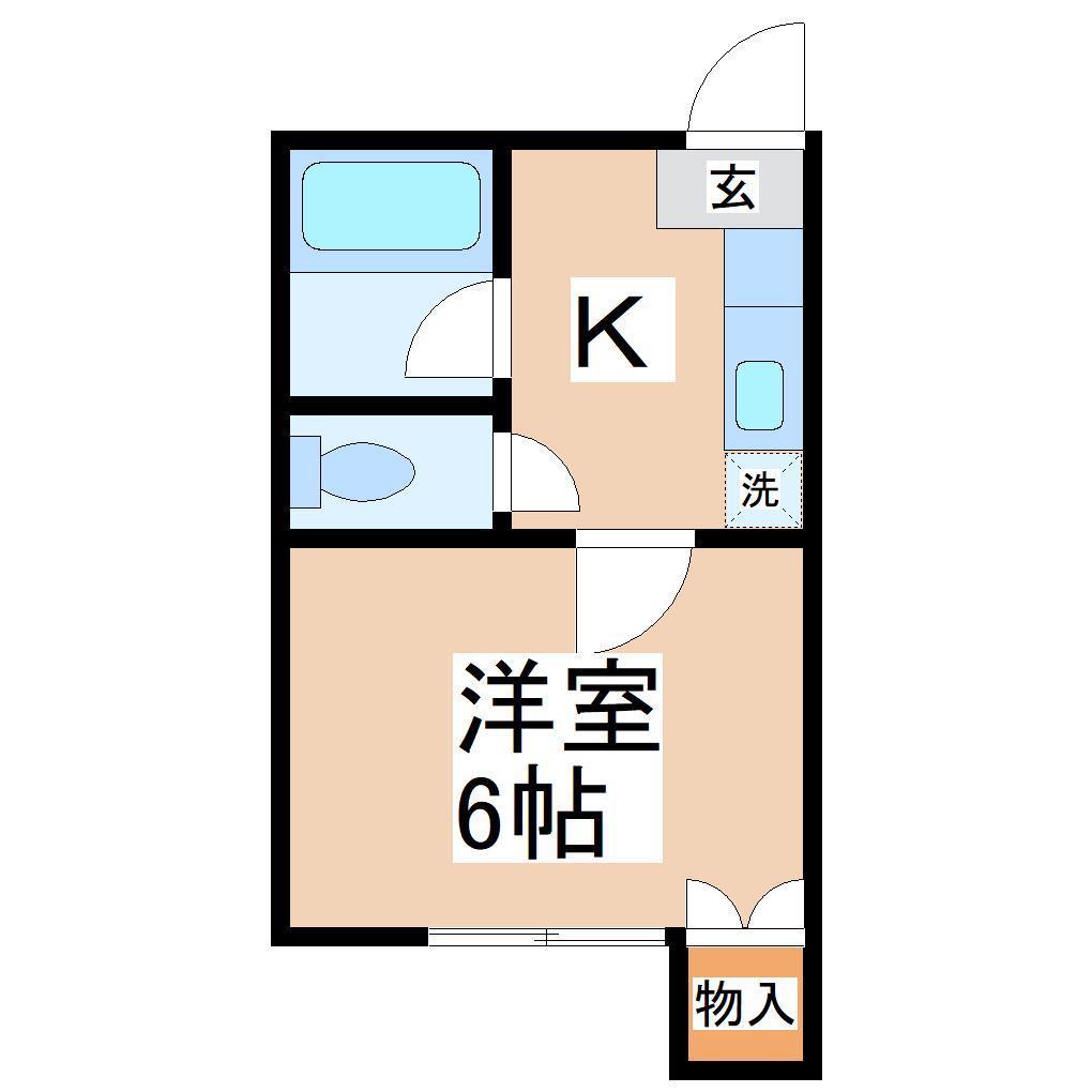 コートパレス千代田(1K/1階)の間取り写真