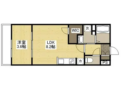 月光福山北零番館(1LDK/1階)の間取り写真