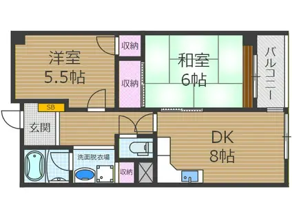 メゾン茨木西駅前(2LDK/9階)の間取り写真