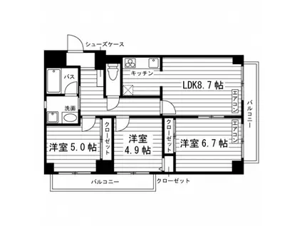 オーガスタ和光(3LDK/4階)の間取り写真