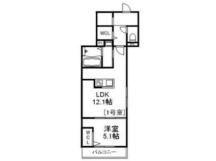 BASE NANGOU(1LDK/2階)の間取り写真