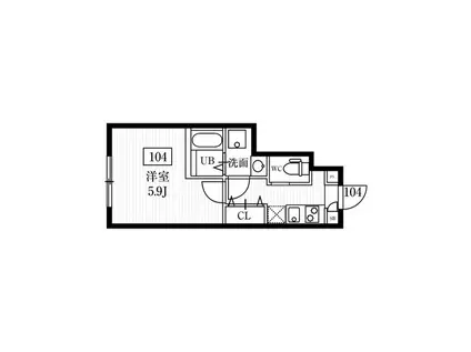 ミハス西永福(1K/1階)の間取り写真