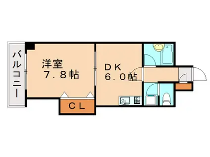 グランシャリオ竹下(1DK/4階)の間取り写真