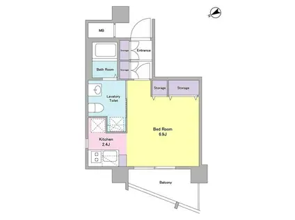 スタイリオ下丸子(1K/4階)の間取り写真