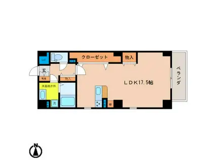 PLACIDES(ワンルーム/4階)の間取り写真