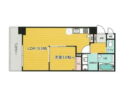 ライフタウンIII(1LDK/7階)の間取り写真