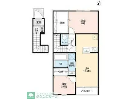 リーブルファイン志木上宗岡II(2LDK/2階)の間取り写真