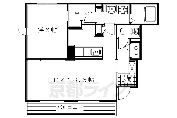 パインオークIV(1LDK/1階)の間取り写真