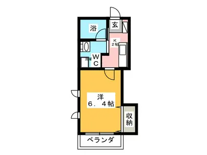 カーサ アキモ(1K/1階)の間取り写真