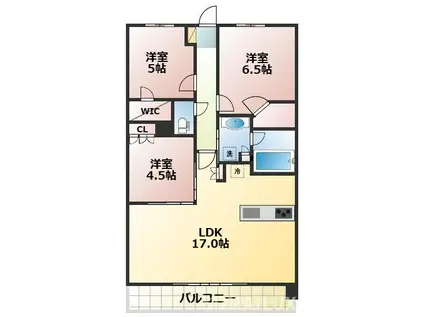 レ・ジェイド熊本日赤通(3LDK/5階)の間取り写真