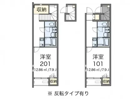 クレイノことぶきII(1K/1階)の間取り写真