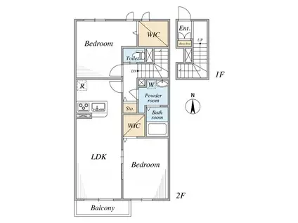 シャーメゾン西水元(2LDK/2階)の間取り写真