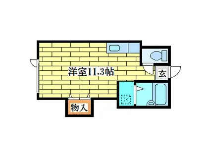 ニューレジデンスII(ワンルーム/1階)の間取り写真