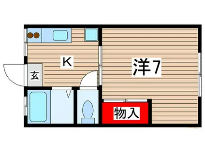 つづみハイツ(1K/1階)の間取り写真