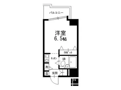 プロクシィスクエア藤見ヶ丘(1K/2階)の間取り写真