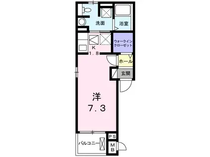 アーバン ドリーム 小久保(1K/1階)の間取り写真
