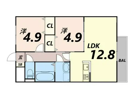 MISTRAL北条宮の町(2LDK/3階)の間取り写真