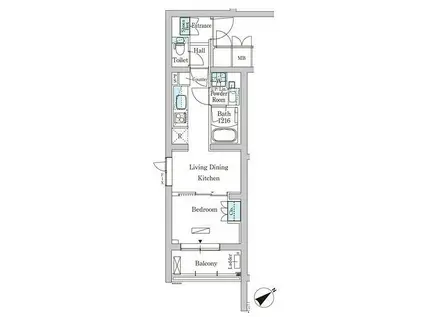 パークアクシス北千束MOCXION(1LDK/2階)の間取り写真