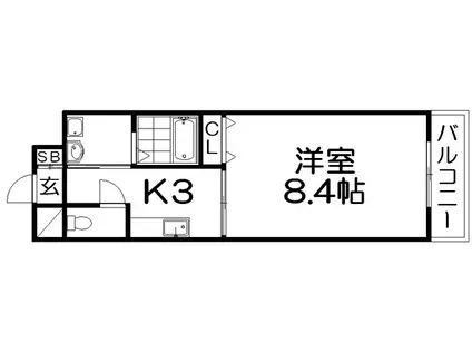 メゾンフルブレス(1K/3階)の間取り写真