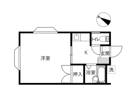 ヴィフォーレ若松(1K/2階)の間取り写真