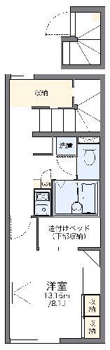 レオパレスリバーサイド(1K/2階)の間取り写真