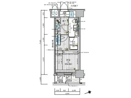 メインステージ北千住IV(1K/8階)の間取り写真