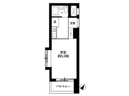 スカイコート西横浜第6(ワンルーム/8階)の間取り写真