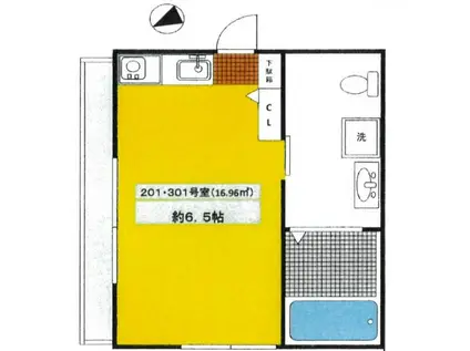 リバストン東四ツ木(ワンルーム/2階)の間取り写真