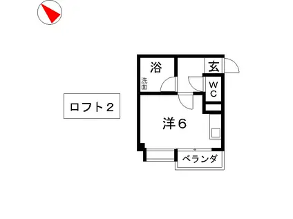 カサベラ六番館(ワンルーム/3階)の間取り写真