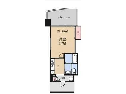 LUXEドーム前II(1K/7階)の間取り写真