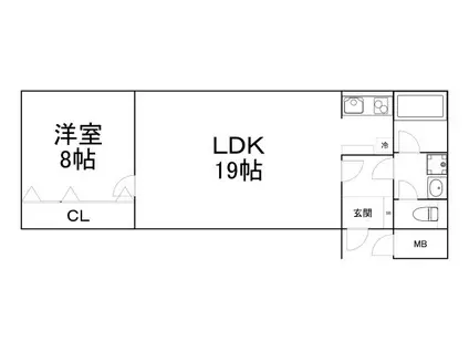 サントリーアネックス堂島レジデンス(1LDK/11階)の間取り写真