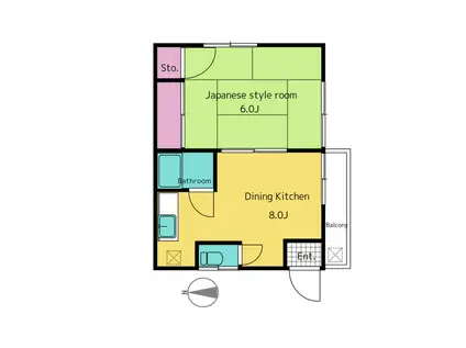 アトリエハイツ(1DK/2階)の間取り写真