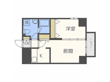シティコート北一条(1LDK/14階)の間取り写真
