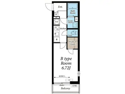フェリアス長町(1K/3階)の間取り写真