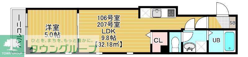 COTE DOR SOGA(1LDK/1階)の間取り写真