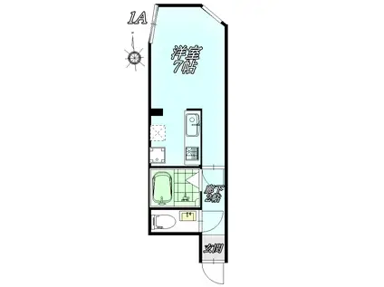 AW中野平和の森(ワンルーム/1階)の間取り写真