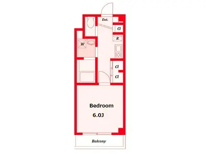 EARTH岡野(1K/4階)の間取り写真