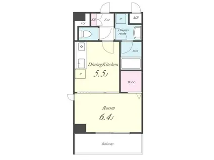 コンフォータブルハウス木元(1DK/1階)の間取り写真
