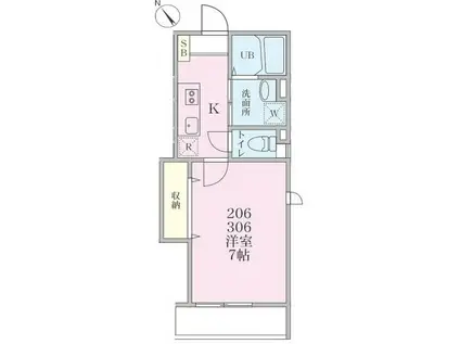 ウエストヴァリー菊名(1K/3階)の間取り写真