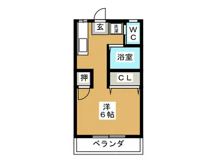 フォーブルアンダンテ(ワンルーム/2階)の間取り写真