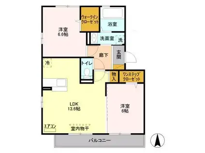 メルシーB(2LDK/2階)の間取り写真