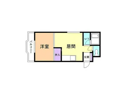 北飛越阿部III(1DK/3階)の間取り写真