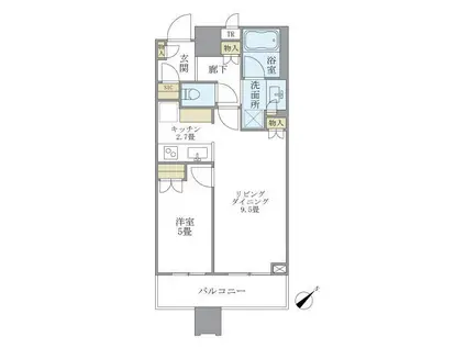 ブリリアタワーズ目黒ノースレジデンス(1LDK/3階)の間取り写真