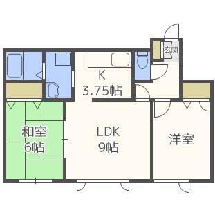 タケダ第2ビル(2LDK/3階)の間取り写真