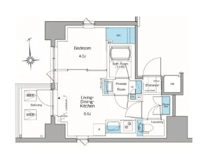 ルフォンプログレ田原町(1LDK/10階)の間取り写真