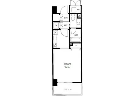 クリプトメリア目黒(1K/2階)の間取り写真