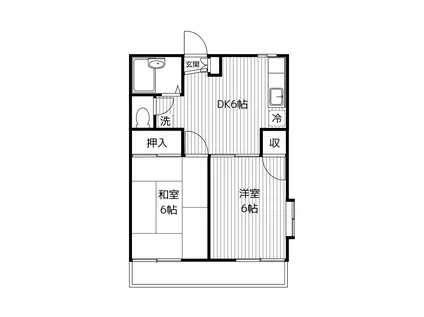 コーラルハイツ星川壱番館(2DK/1階)の間取り写真