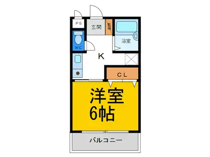 パールメゾン鳴門(1K/3階)の間取り写真