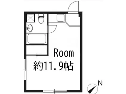 ヴィラシャンテIII(ワンルーム/1階)の間取り写真